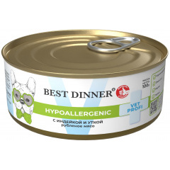 Best Dinner Exclusive Vet Profi Hypoallergenic Бест Диннер Вет Профи ипоаллердженик корм для взрослых собак и щенков при пищевой аллергии С индейкой и уткой 100 гр Best Dinner Exclusive Vet Profi Hypoallergenic Бест Диннер Вет Профи ипоаллердженик корм для взрослых собак и щенков при пищевой аллергии С индейкой и уткой 100 гр
