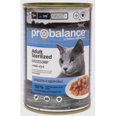 ProBalance Sterilized Консервированный корм для стерилизованных кошек и кастрированных котов, 415 гр ProBalance Sterilized Консервированный корм для стерилизованных кошек и кастрированных котов, 415 гр