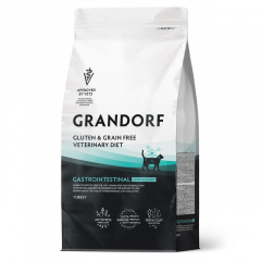 Grandorf VET Gastrointestinal Moderate Calorie Полнорационный диетический сухой корм для кошек, разработанный для лечения острых расстройств пищеварения и поддержки липидного обмена при гиперлипидемии.
