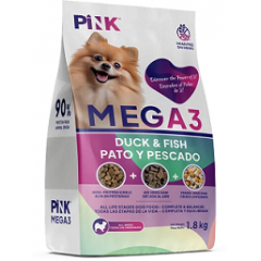 PINK MEGA 3 - Пинк сухой корм для собак Утка с лососем крокет+вяленое+сублимированное мясо 1,8 кг