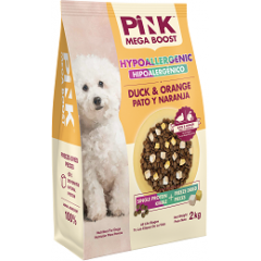 Pink MEGA BOOST Hypoallergenic Пинк гипоаллергенный корм для собак всех возрастов Утка с апельсином, 2 гранулы, 2кг 