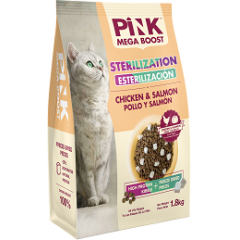  Pink MEGA BOOST Sterilized Пинк корм для стерилизованных кошек всех возрастов Курица с лососем, 1.8кг 