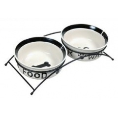 24642 TRIXIE Подставка с 2-мя керамическими мисками Fashion 1,6л/20 см 24642 TRIXIE Подставка с 2-мя керамическими мисками Fashion 1,6л/20 см